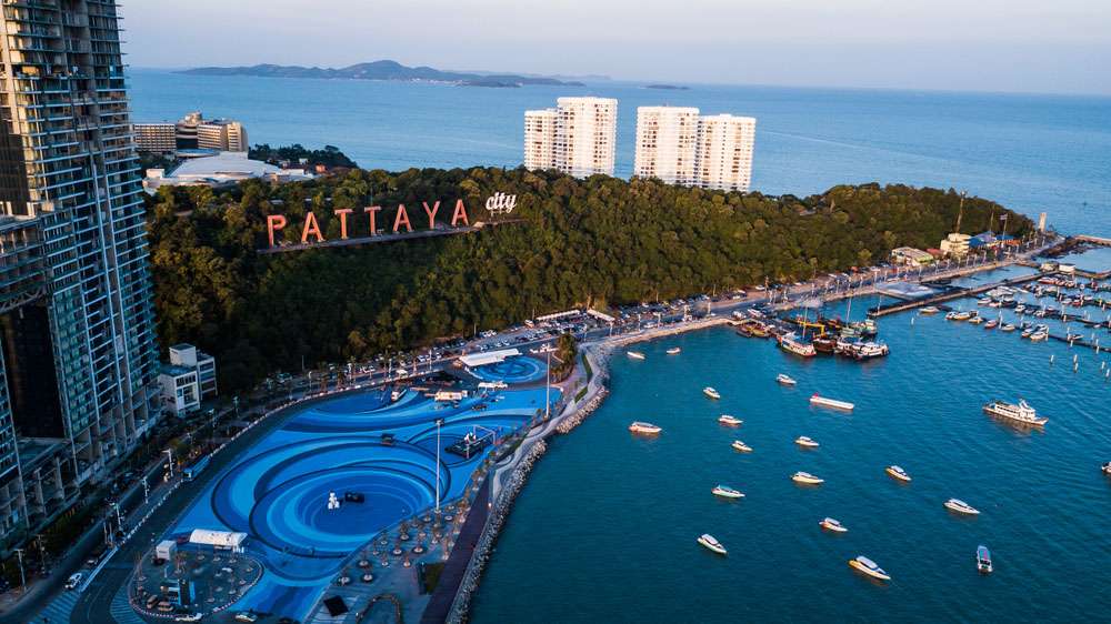La plage de Pattaya vue d'en haut